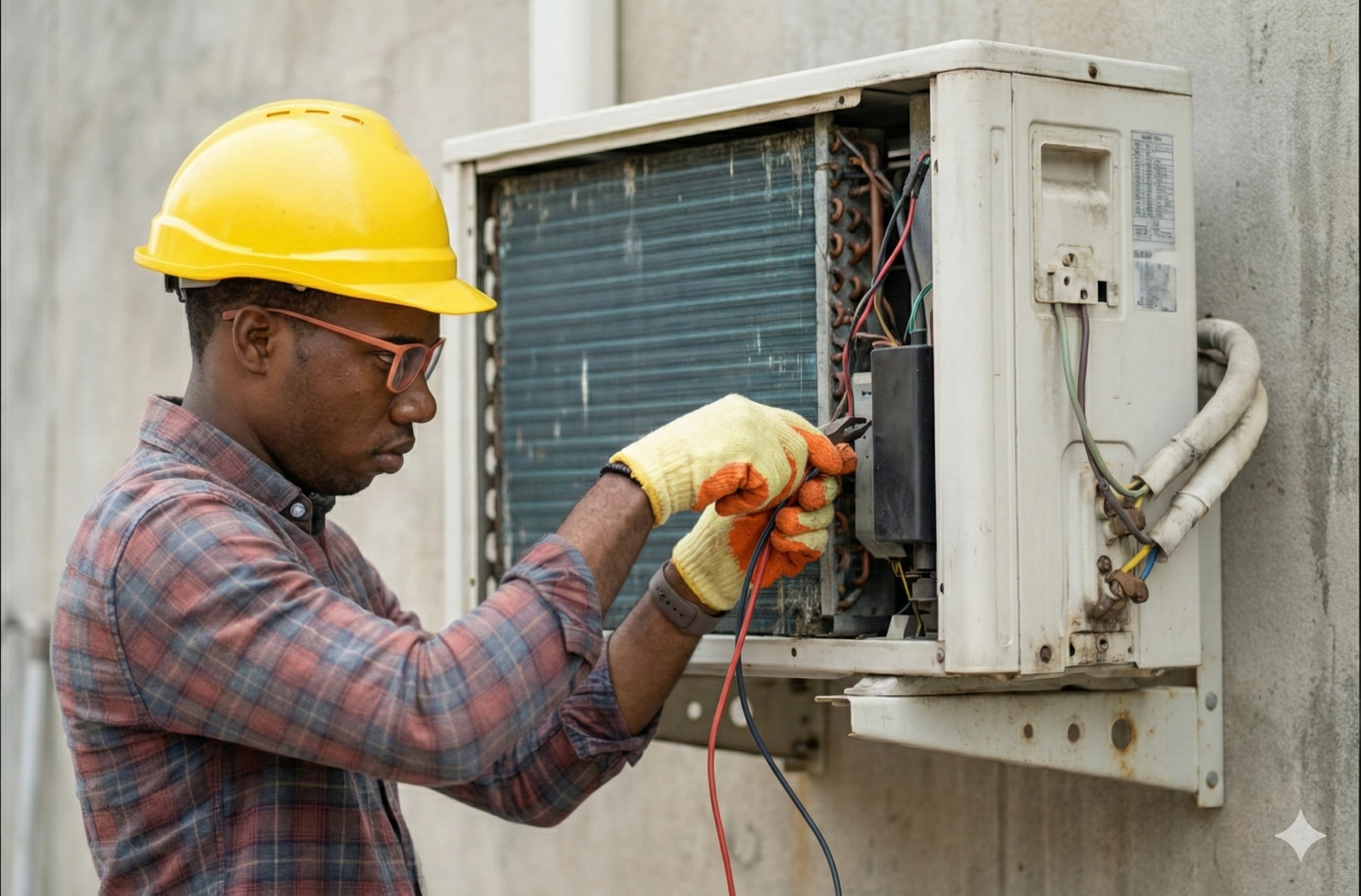 AC Technician Working